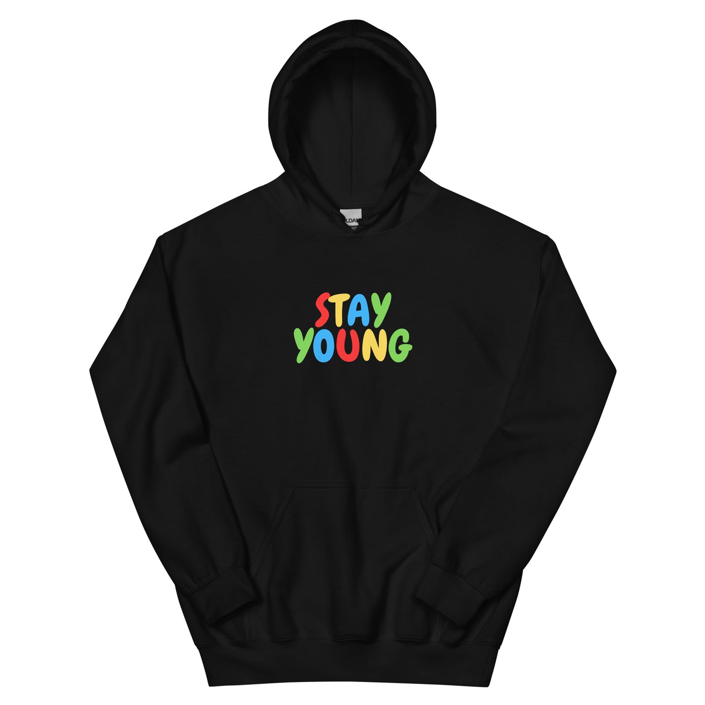 Stay Young Black Hoodie | Color Logo