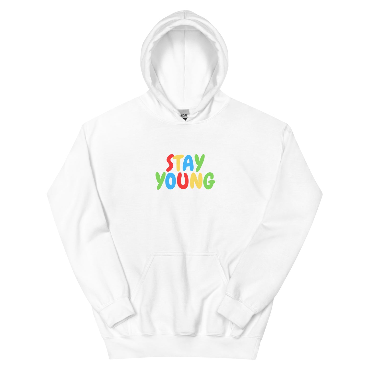 Stay Young Hoodie White | Color Logo